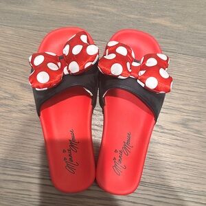 Disney Red and Black Minnie Mouse Slide Sandals